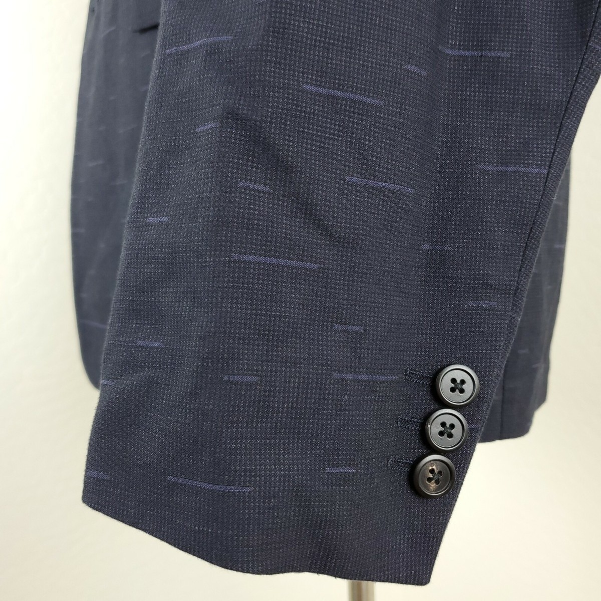 Theory Mens Clinton Trim Fit Jacquard Blazer Jacket in Navy Size