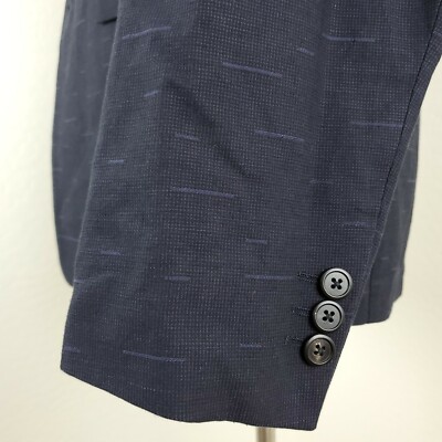 Theory Mens Clinton Trim Fit Jacquard Blazer Jacket in Navy Size