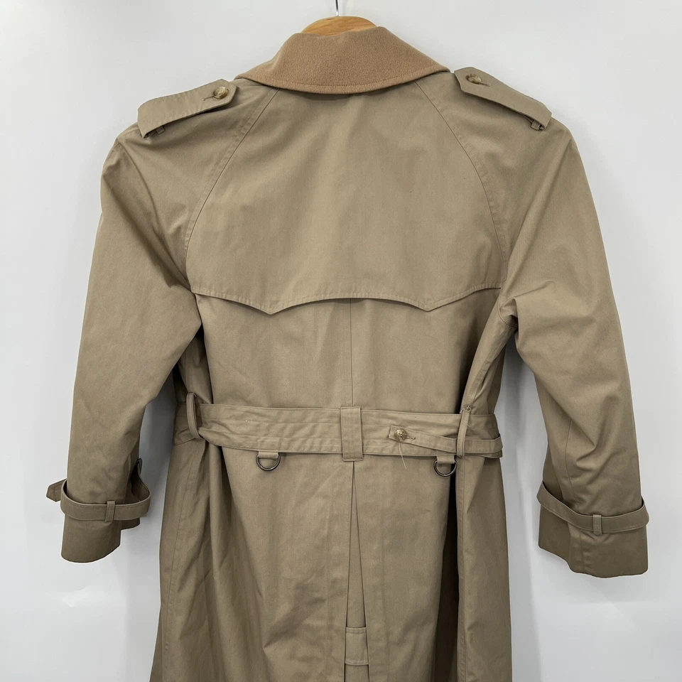 Brooks Brothers Men's 40 Reg Poplin Wool Lined Detective Duster Trench Coat - Image 3 of 4