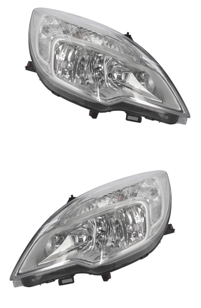 Optiques avant chromées pour Opel Meriva B feux électriques longue portée