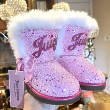 JUICY COUTURE Lil Yorba Linda Ankle Boots Toddler Girls SIZE 5M Pink Bling NEW