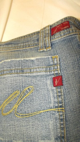Alysi Jeans Da Donna 40 41 W26 W27 Blu Denim Bootcut Flare In Cotone 5 Tasche , - Picture 10 of 11