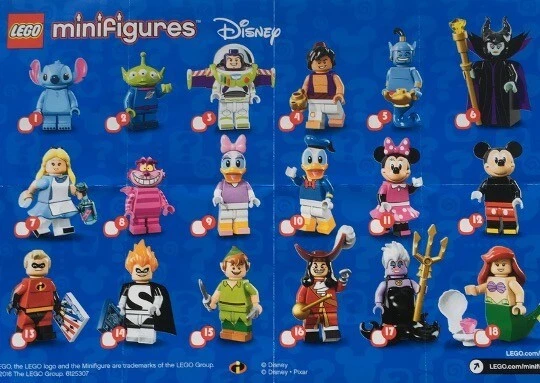 *NUEVO* LEGO Disney Serie 1 Minifiguras Coleccionables CMF (71012) *TÚ ELIGES* Foto 2 de 2