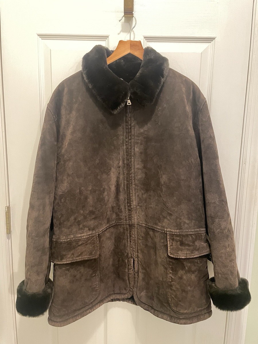 Jones New York Sport Brown Suede Leather Jacket/coat Faux Jones New York Sport Brown Suede Leather Jacket/coat Faux