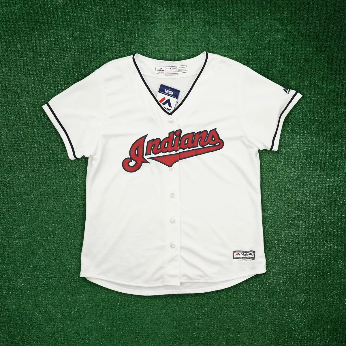 Kenny Lofton Majestic Cleveland Indians Women's Home White Cool Base  Jersey