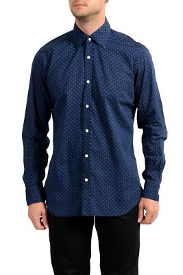 Dandylife by Barba Men's Blue Long Sleeve Dress Shirt US 15.75 IT 40