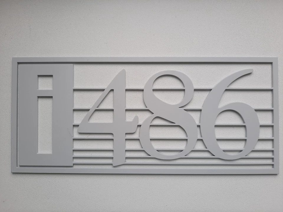 Intel 486 i486 big steel laser cut logo 200mm x 86mm x 1,4mm - Image 2 of 4