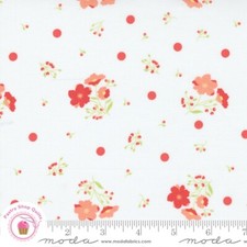 Moda SUNWASHED 29161 11 WHITE Coral Floral COREY YODER Quilt Fabric