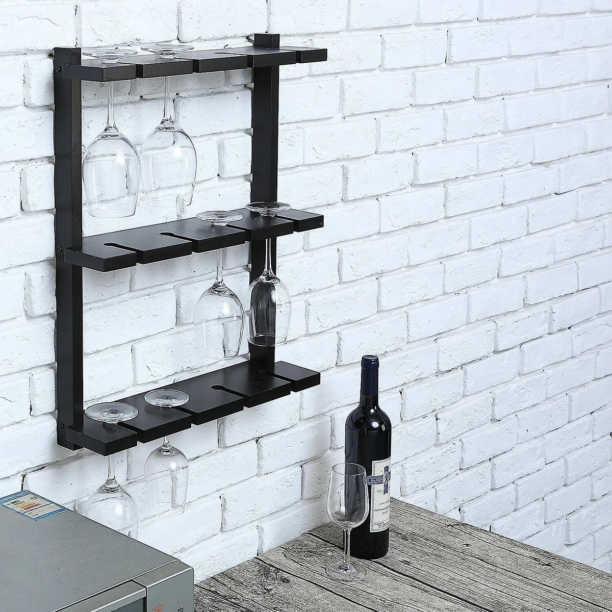 Wall mounted online wine glass shelf