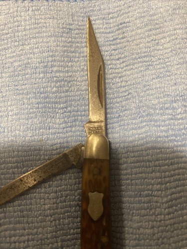 Vintage Schrade 808 Walden Stockman Jigged Delrin USA made Folding Pocket Knife - Picture 3 of 4