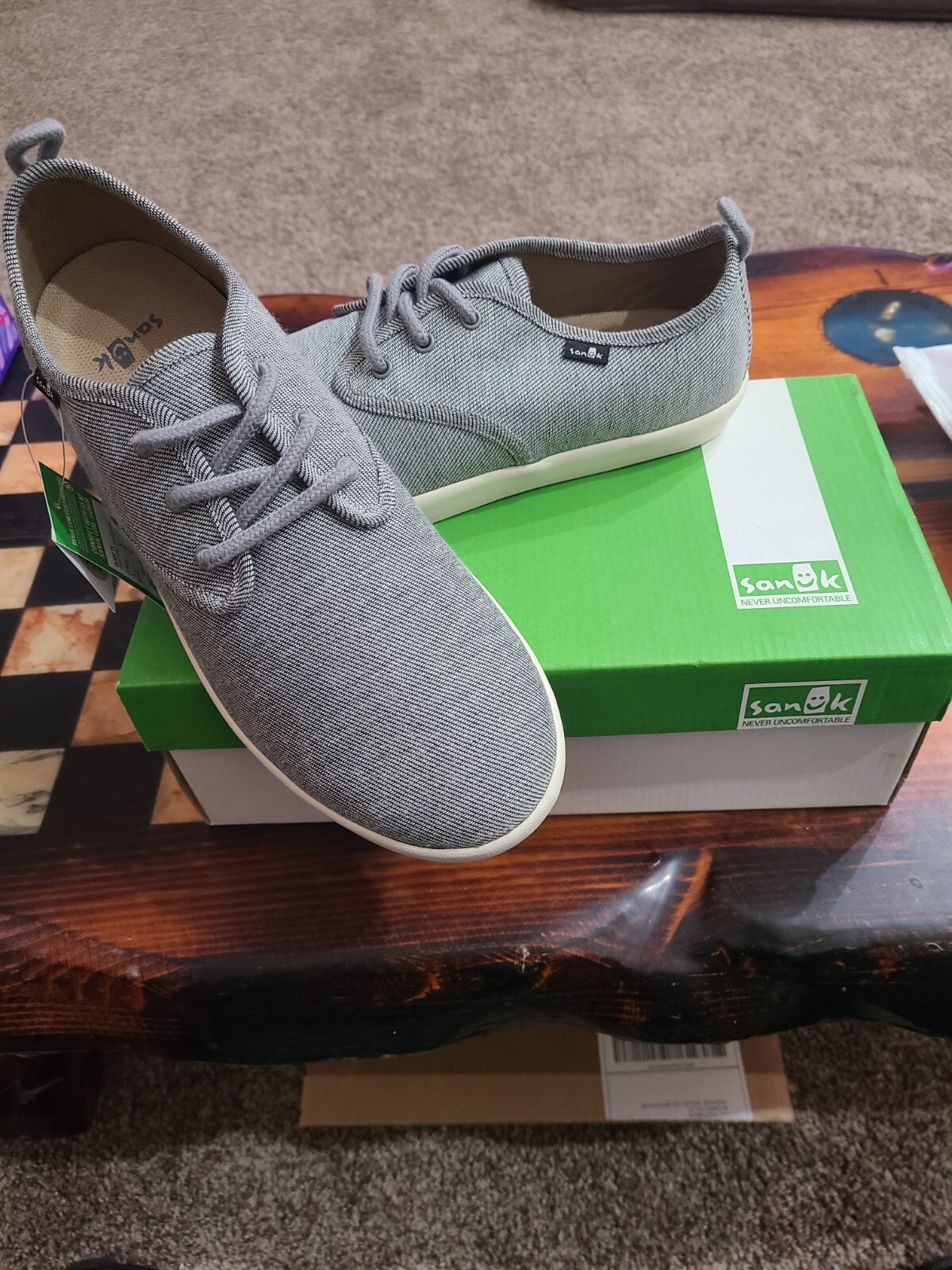 Sanuk M Guide TX 1014122/GWH Grey/White Mens 9/Womens 7.5, U