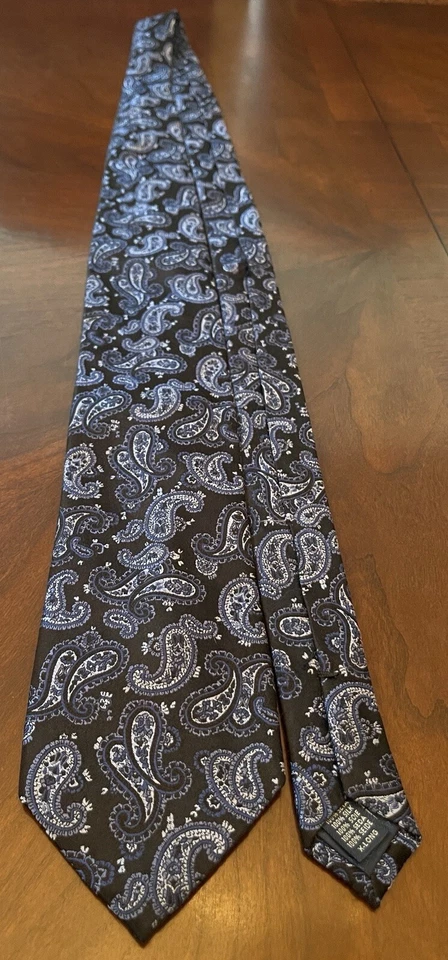 Saddlebred Blue Black Hand Made 100% Silk Men’s Neck Tie Made In China XL - Image 3 of 4