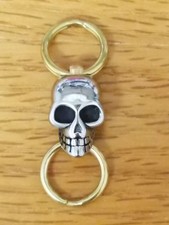 EDC Stainless Steel Carabiner Keychain Key Ring with Stainless Steel Skull
