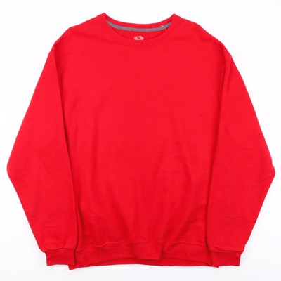 FRUIT OF THE LOOM Red 00s Crew Neck Sweatshirt Mens L | eBay