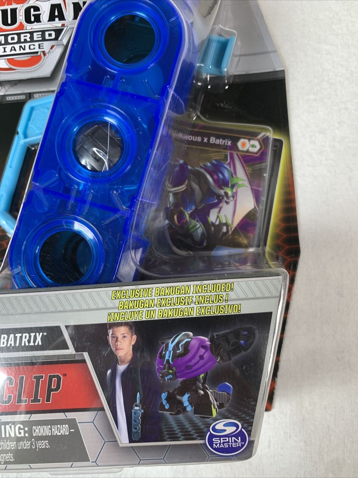 Bakugan Armored Alliance Blue Baku-Clip w/ Hydorous x Batrix Figure & Card  - NEW