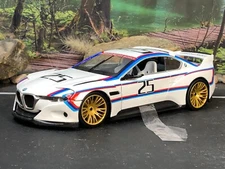 MSZ 1:24 Diecast WHT BMW 3.0 CSL HOMMAGE R Bavarian Motor Works Race Car No Box