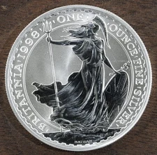 1998 1 oz Great Britain Silver Britannia £2 - Low Mintage