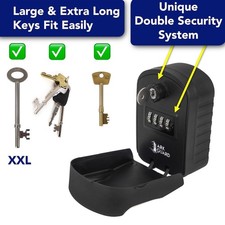 WALL MOUNTED OUTDOOR KEY SAFE 4 DIGIT COMBINATION POLICE PREFERRED KEY LOCK BOX