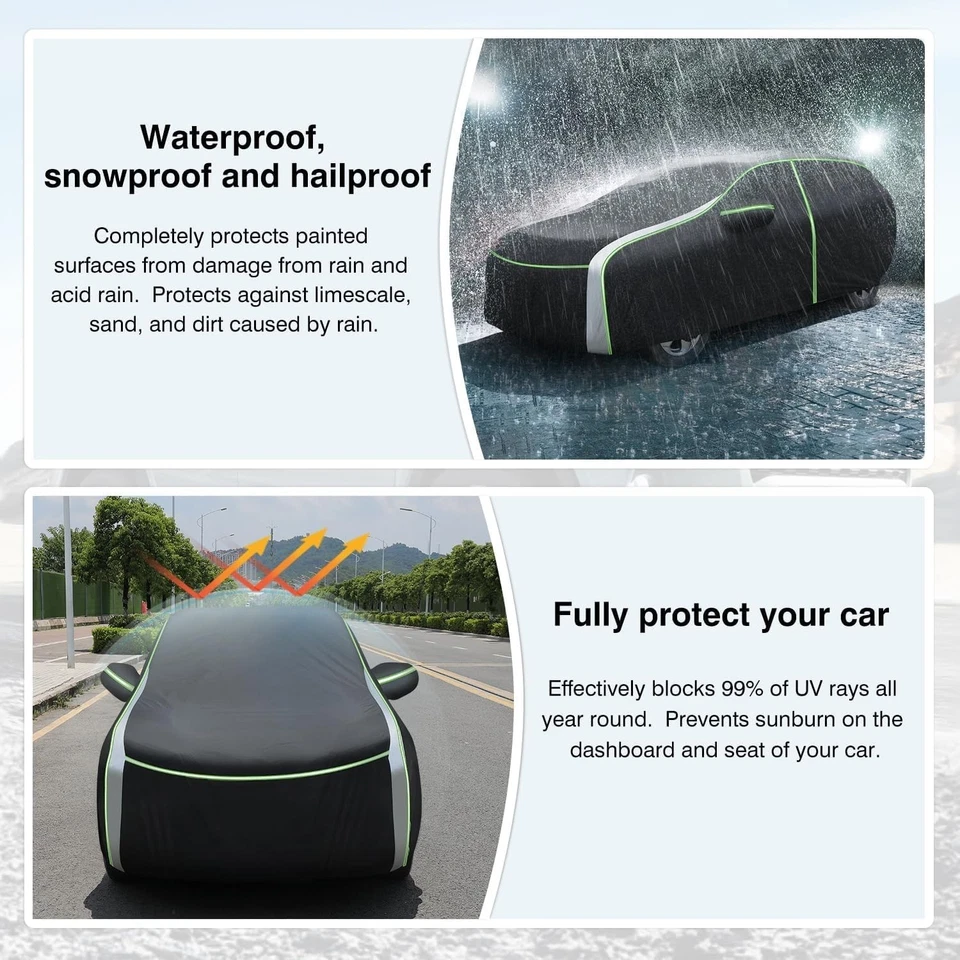 Car Cover For Jeep Grand Cherokee 1993-2025 Waterproof All Weather with Zipper Foto 3 de 4