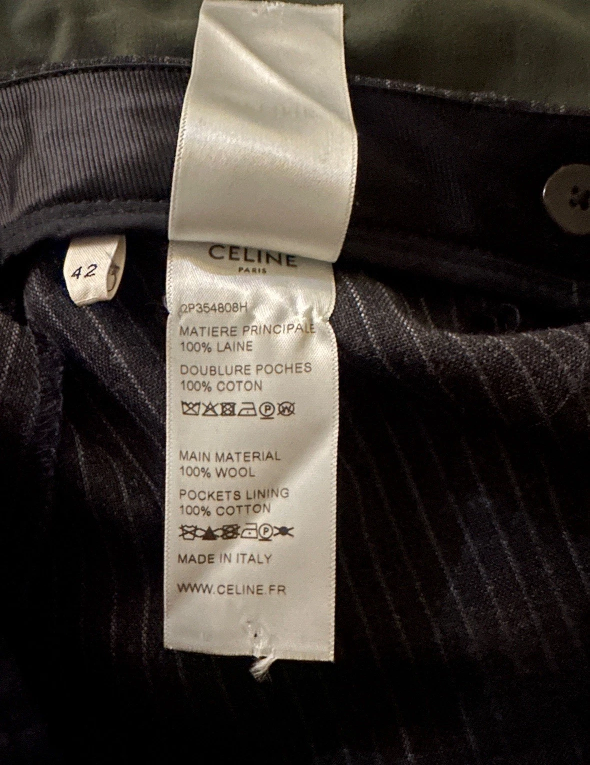 Pantalone vestito svasato a righe Celine