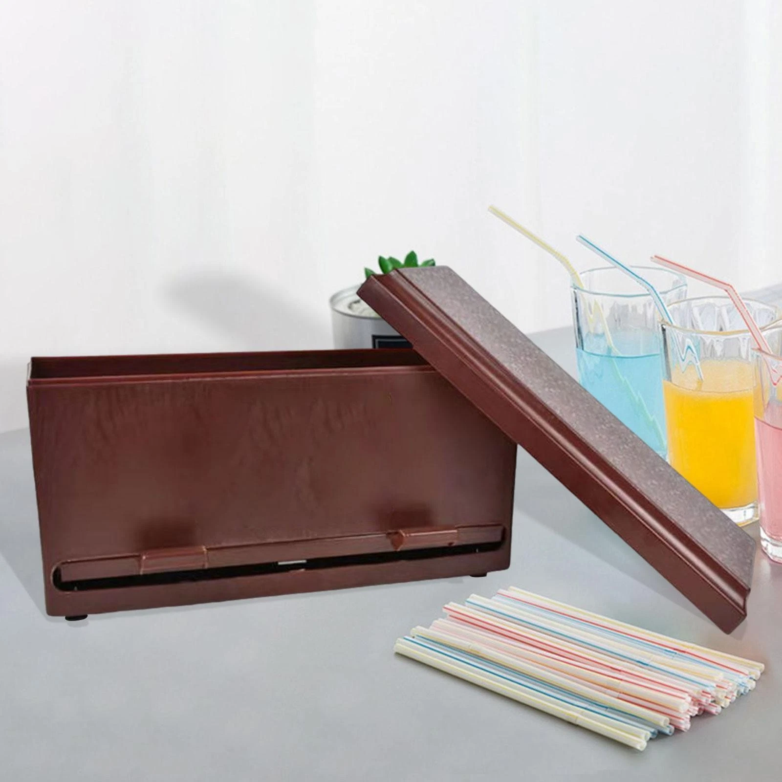 Straw Dispenser Storage Box for Fast Food Restaurant Coffee Shop Kitchen