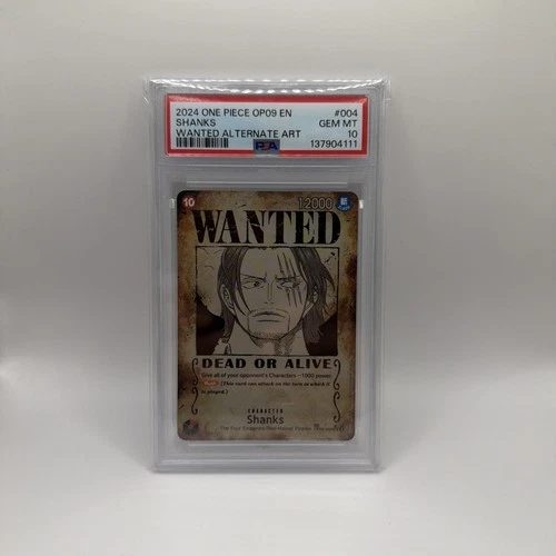 One Piece TCG Wanted Shanks OP09-004 SP Alt Art English Holo PSA 10 2024
