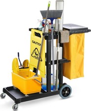 Housekeeping Commercial Cleaning Janitorial Maid Cart Caddy w/ Wheels 440lbs NEW
