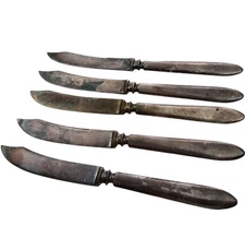 Meriden Cutlery Co FRUIT KNIFE LOT of 5 Antique Silverplate 