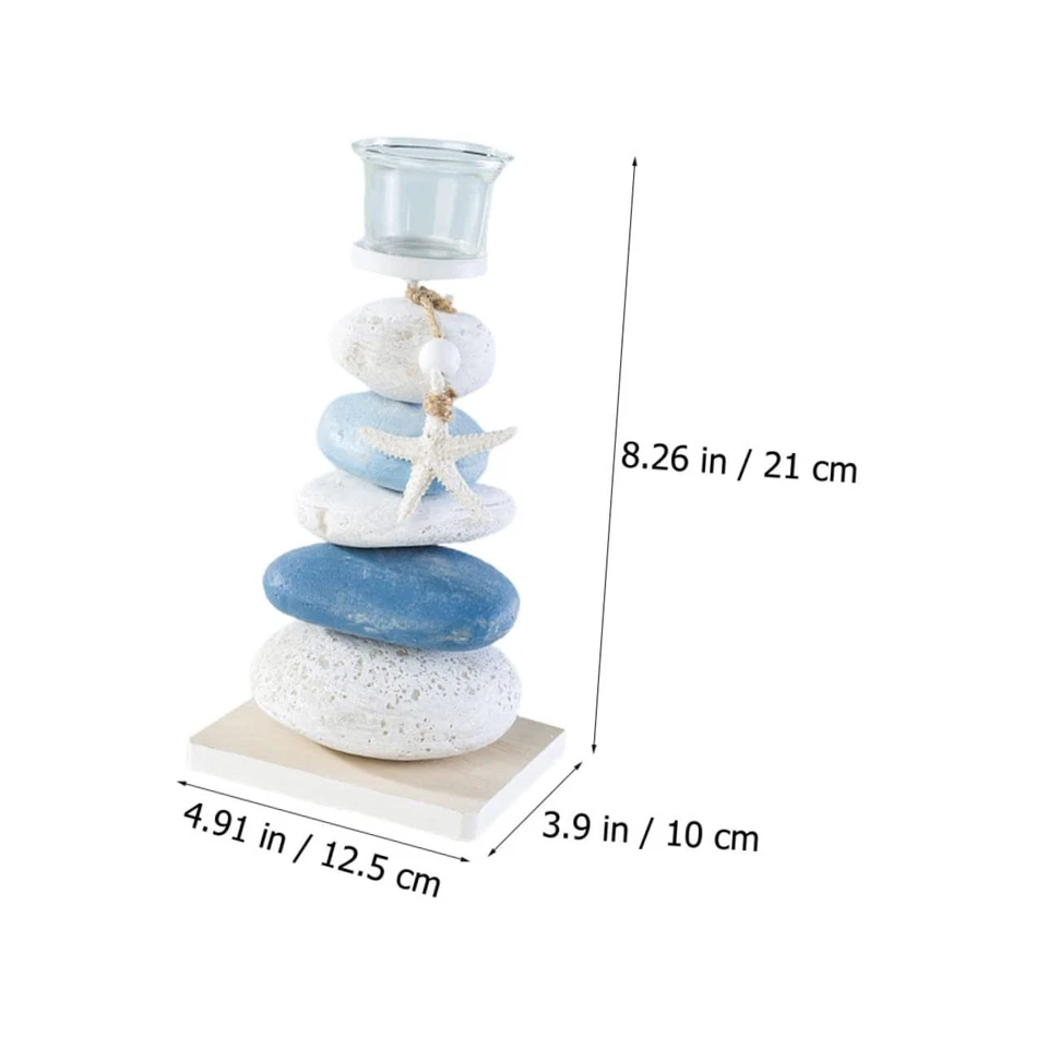 Candelabro de Piedra Náutica Playa Costera Pilar Candelabro L... Foto 2 de 4