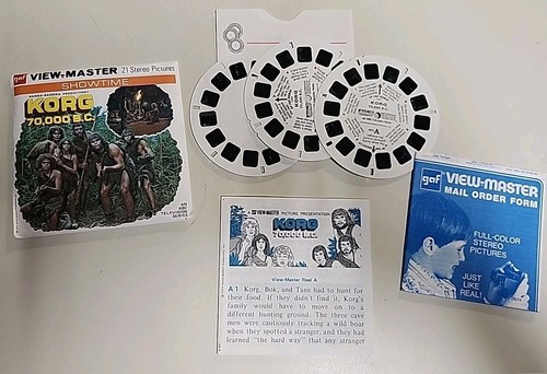 1974 Korg 70,000 B.C. View Master Packet B557 3 Reel Set & Book (Complete) - Picture 1 of 4