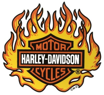 Aufkleber Harley-Davidson Flammen 25 x 22 cm Bar + Shield Flame Decal Sticker XL