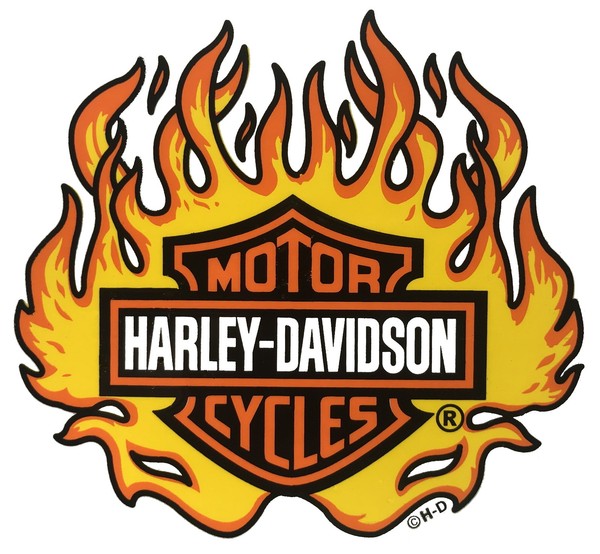 Aufkleber Harley-Davidson Flammen 25 X 22 Cm Bar + Shield Flame Decal Sticker XL-image