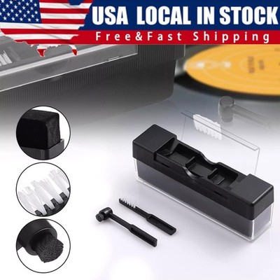 3in1 Vinyl Record Cleaning Brush Set Stylus Velvet Anti-static Cleaner Tool Kit