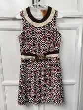Tory Burch Women’s Silk Dress With Gold Belt Size 8