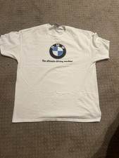 BMW T Shirt Vintage 90s Logo White Short Sleeve Mens XL Made In USA