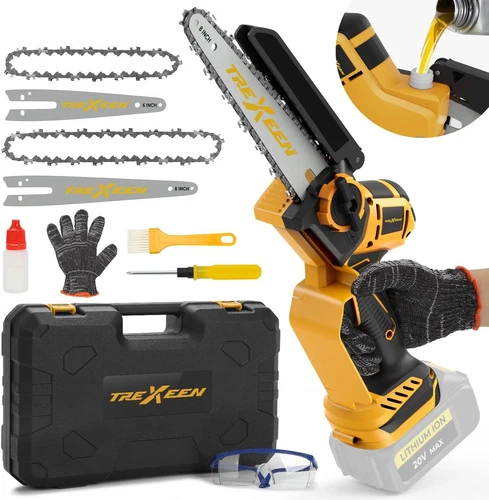 Mini Chainsaw for D Battery 20V MAX,8-Inch and 6-Inch 2-IN-1 Cordless Mini... 