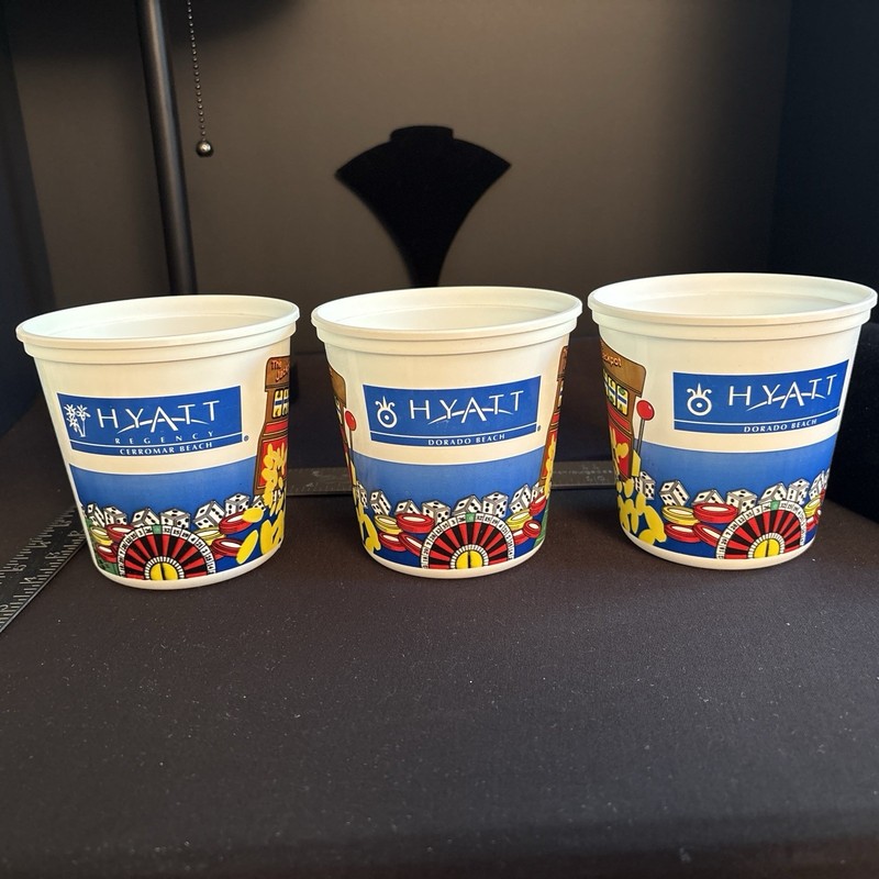 Lot Of 3 Hyatt Regency Cerromar Beach Hotel Casino Puerto Rico Coin Cups