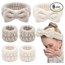 KU Makeup Hair Band Spa Headbands for Women 6PCS Non-Slip Comfort Wash Set