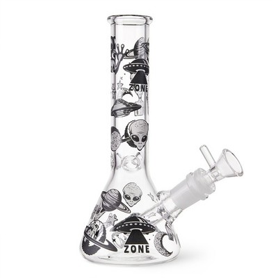 7.8'' Aliens Fluorescent Glass Bong Glass Water Pipe Smoking Tobacco Beaker 14MM