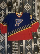 Basil McRae St. Louis Blues Vintage CCM Diagonal Stripe Alternate Jersey (2XL)