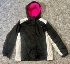 Girls Swisstech Swiss Tech Jacket Coat size 10/12 large Black and Pink