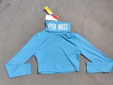 Pyer Moss x Reebok Cropped Logo Turtleneck Top Blue Women's Small Nwt HE8152