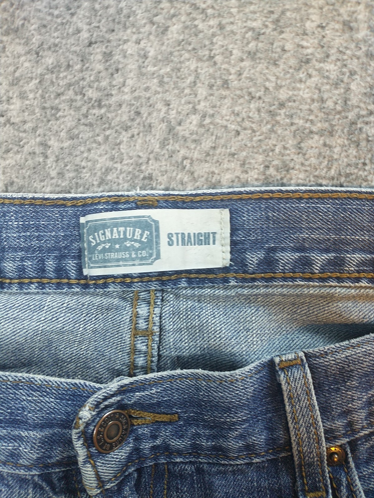 Signature by Levi Strauss & Co Men's Jeans 36x27 Regular Straight Fit Denim Work