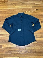 Arrow Mens Dress Shirt Size 17 34/35 Onyx Gray Black Subtle Striped NWT 36