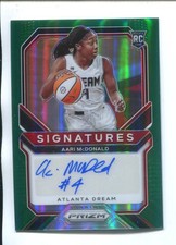 2021 Panini Prizm Signatures Green #SG-AMC - Aari McDonald