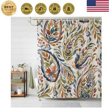 Paisley Flower Waterproof Shower Curtains Set - Small Shower Curtain 36 x 72 ...