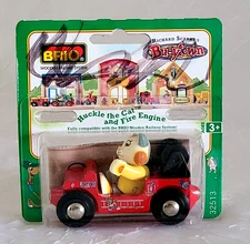 NEW Vtg Brio Wooden Railway BUSYTOWN Huckle The Cat & Fire Engine 32513