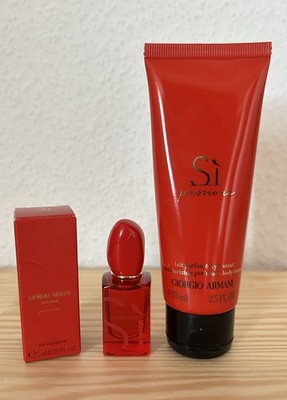 Giorgio Armani Si Red Musk Passione Eau de Parfum 7ml, Perfumed Body Lotion NEU