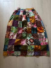 Vintage KASMA Thailand Boho Patchwork Maxi Skirt Gypsy Hippie Small S