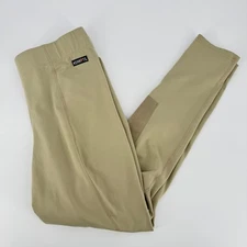 Kerrits Women Riding Breeches XL Tan Beige Pull On Knee Patch Equestrian Tights